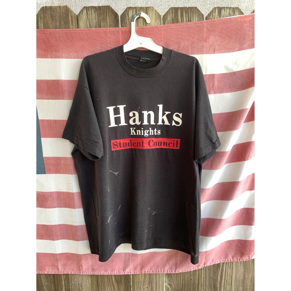 1980s True Vintage Hanks Knights Student Council single stitch, made in USA XL